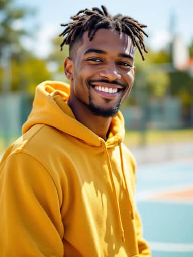 Uploaded photo: Mustard hoodie, same grin, arrested again.