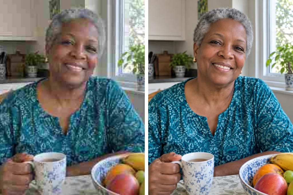 AI Image Enhancer use case - Photos From the Family Chat