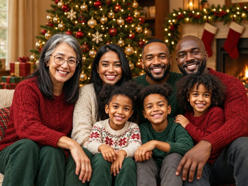 AI result in Family Card style - AI Christmas Photo Generator