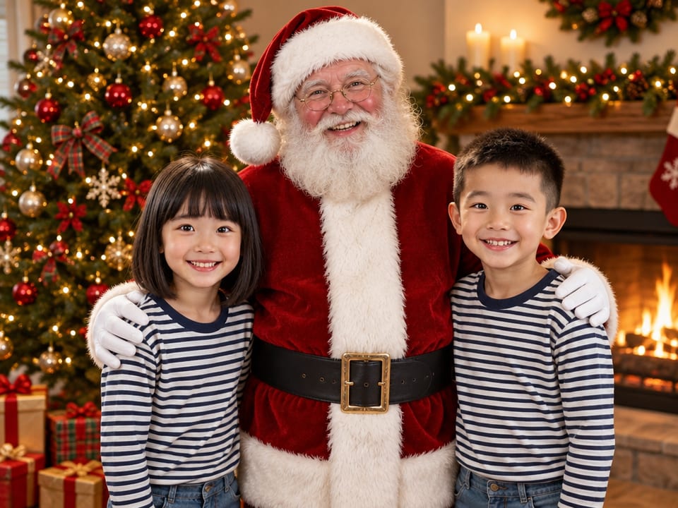 AI result in With Santa style - AI Christmas Photo Generator
