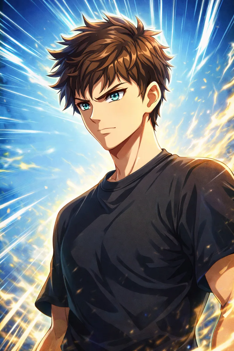 Shonen anime style transformation
