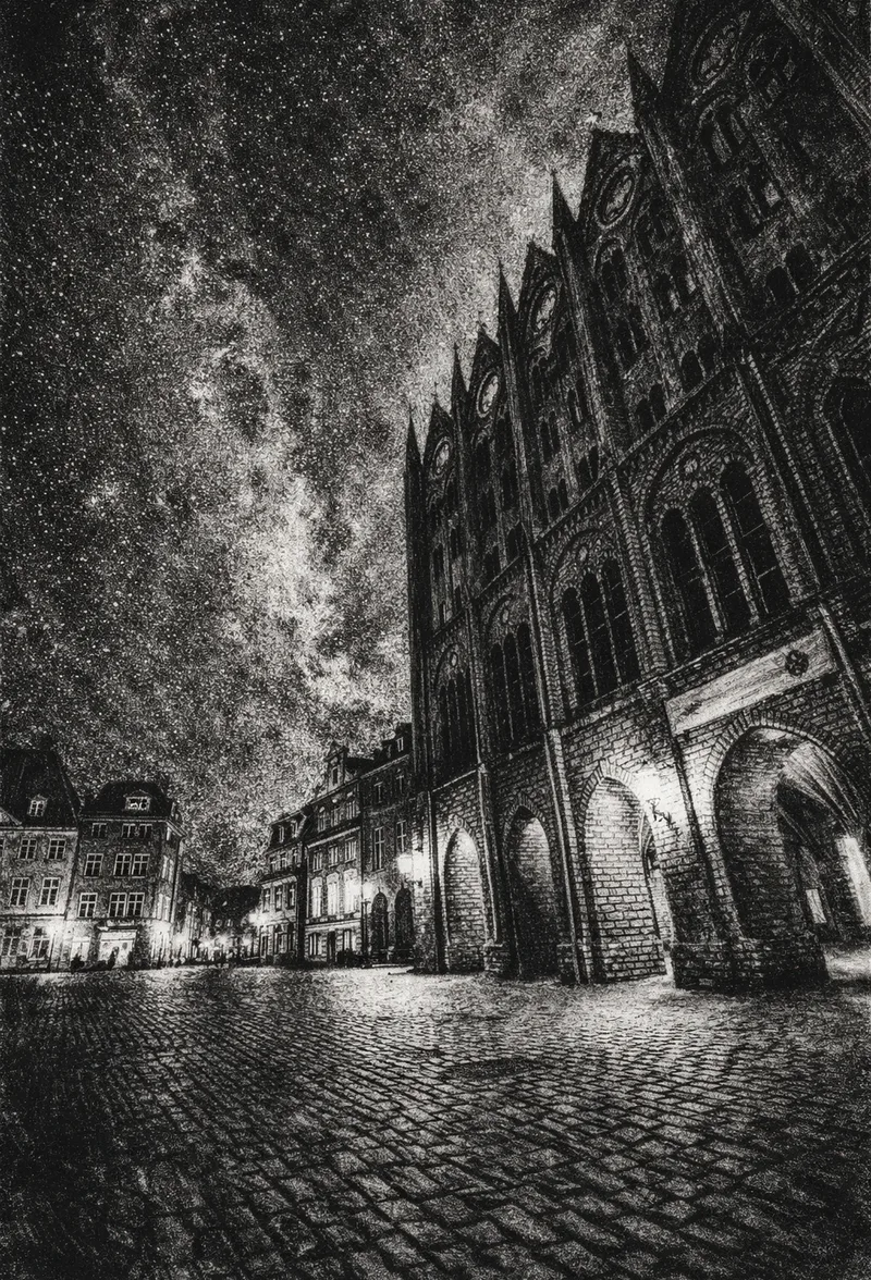 Charcoal drawing conversion example