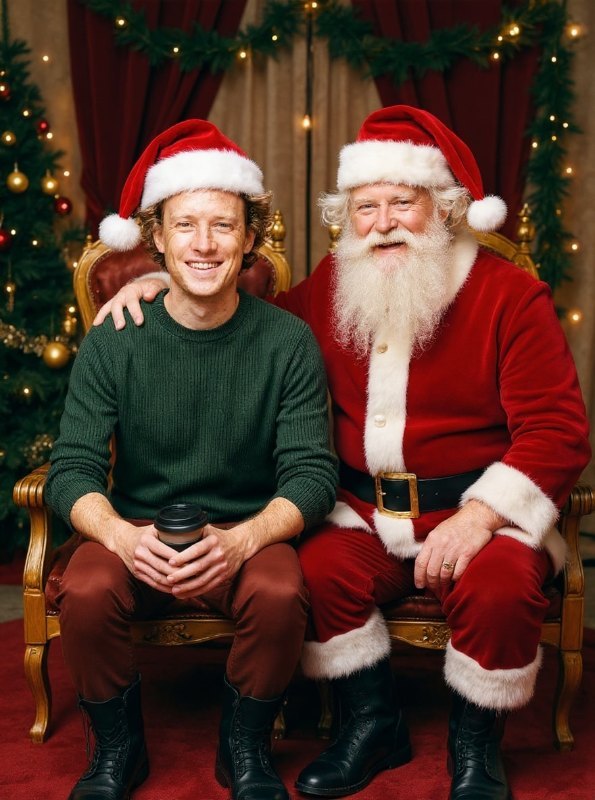 AI result in Photo with Santa style - AI Add Santa Hat to Photo