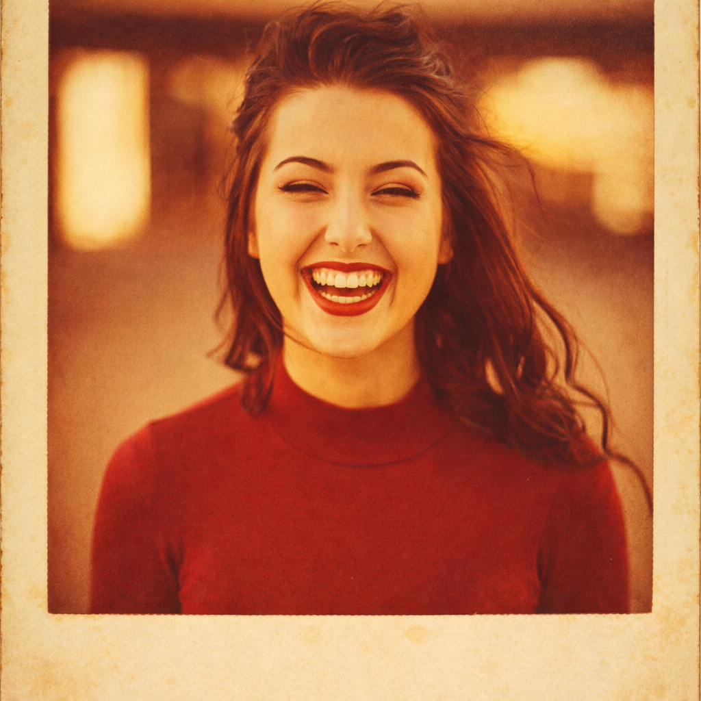 AI Polaroid Photo example result after