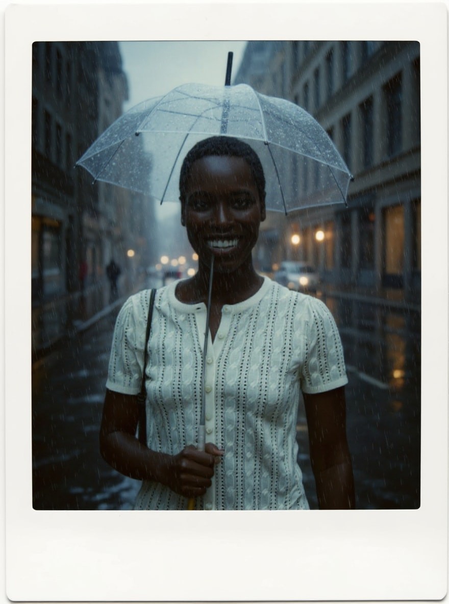 AI result in Rainy style - AI Polaroid Photo