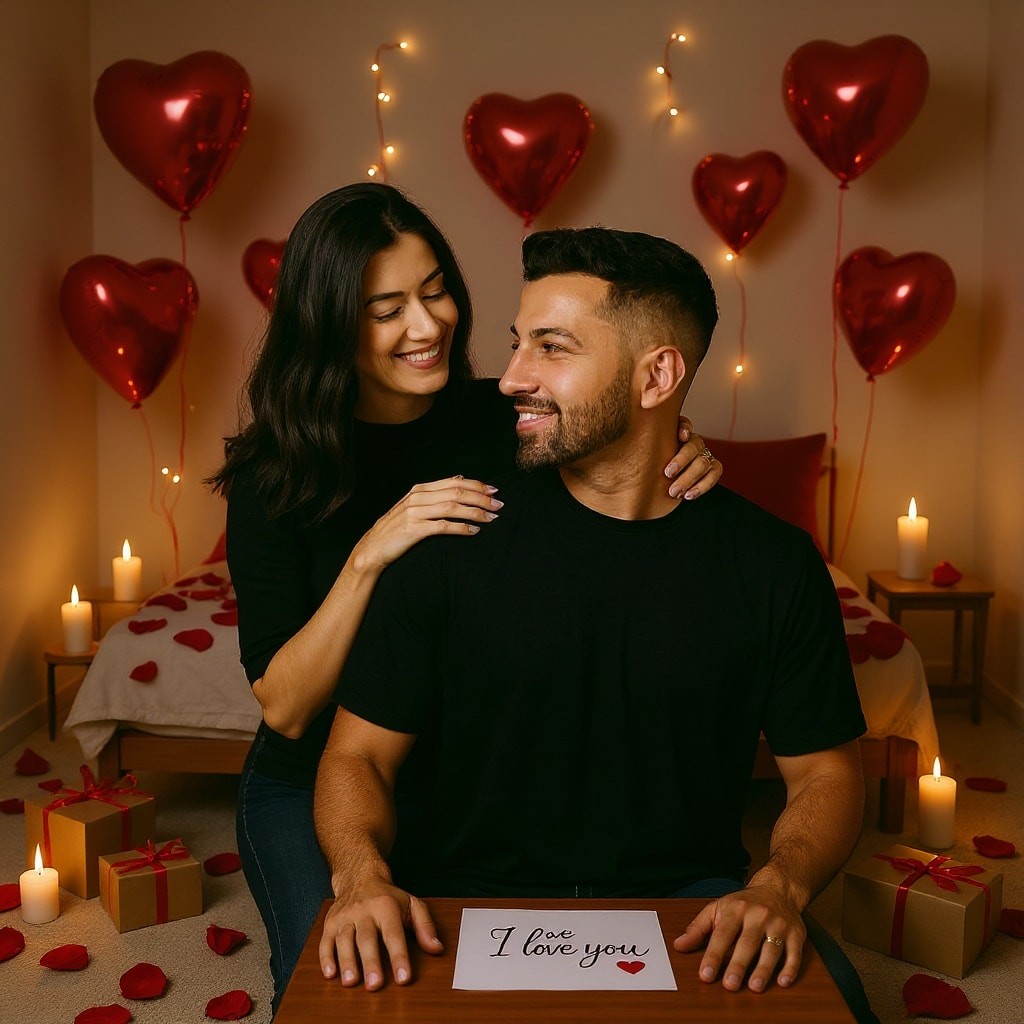 AI result in Room Surprise style - AI Valentines Day Photoshoot
