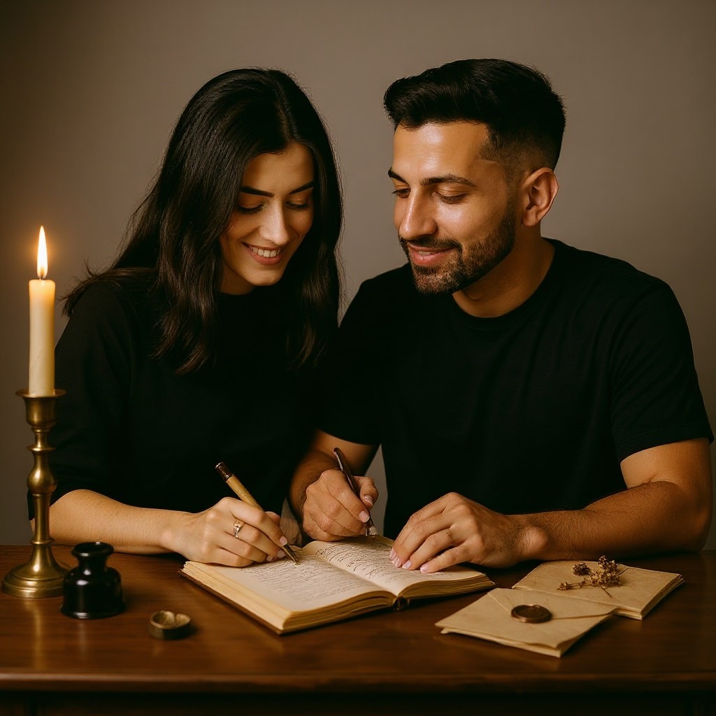 AI result in Vintage Letters style - AI Valentines Day Photoshoot