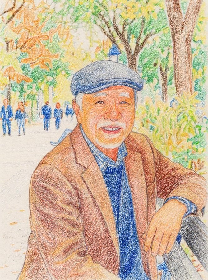 AI result in Colored Pencil style - Photo to Sketch Converter