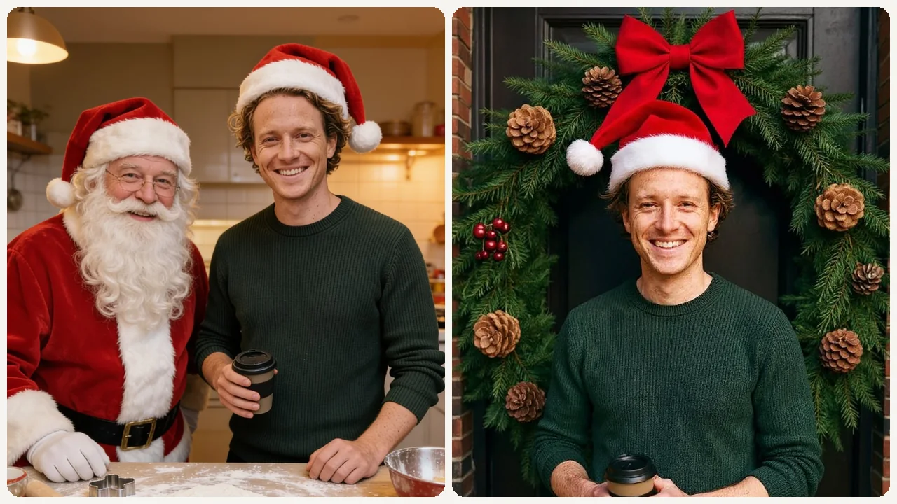 AI Add Santa Hat to Photo use case - Social Media Fun
