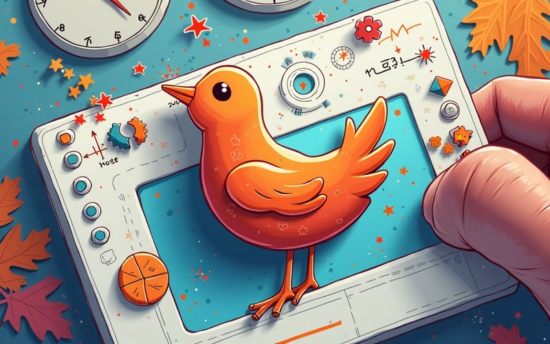 Illustration of a tweet turned into a visual card
